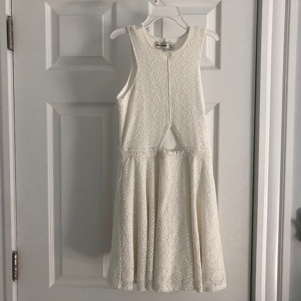 White lace abercrombie kids dress M(10)
